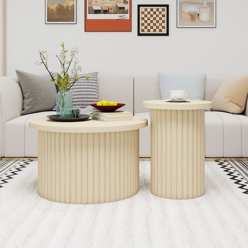 2er rund couchtisch set mit - rund, couchtisch-set