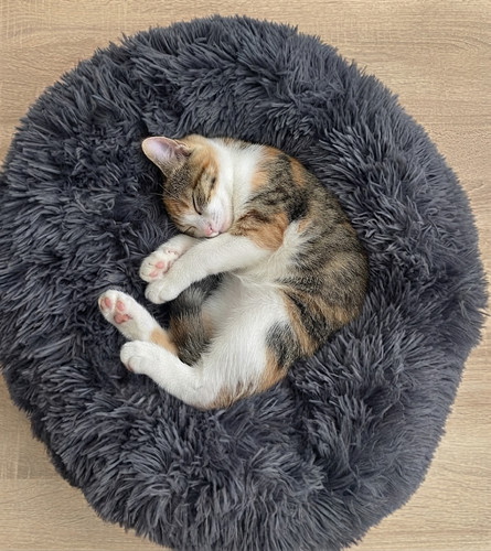 Flauschiges katzenbett rund - flauschiges,
