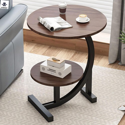 Couchtisch mit 2ebenen rund - couchtisch,
