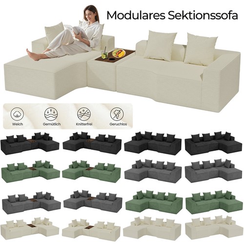 Ecksofa cord sofa sitzer - ecksofa, 3